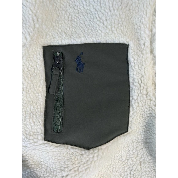 POLO Ralph Lauren Men's Full-Zip PONY Sherpa Fleece Jacket in cream (LARGE)-NWT - Picture 3 of 6